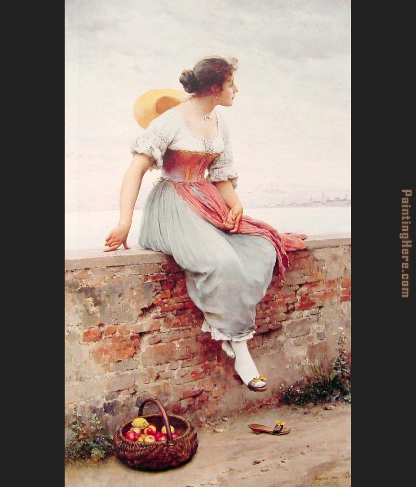 A Pensive Moment painting - Eugene de Blaas A Pensive Moment art painting